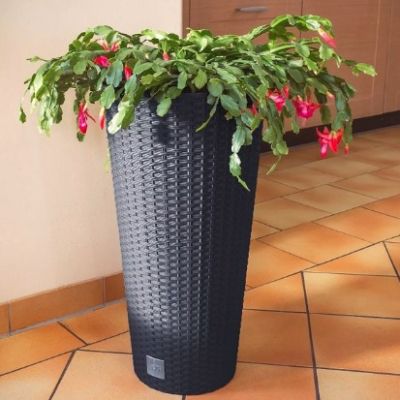 Кашпо для цветов Prosperplast Rato Tubus 27+15л, антрацит