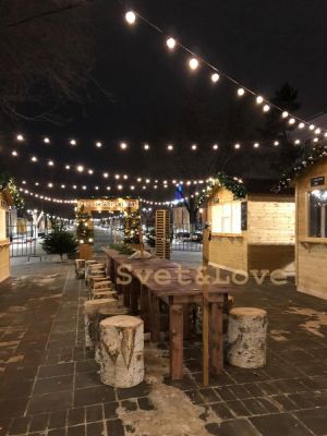 Уличная ретро гирлянда, витой черный провод, 30 лампочек, 1Вт