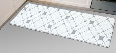 Двухсторонний ПВХ коврик для кухни и ванной Onebin Gray shine L 120*44*1.4