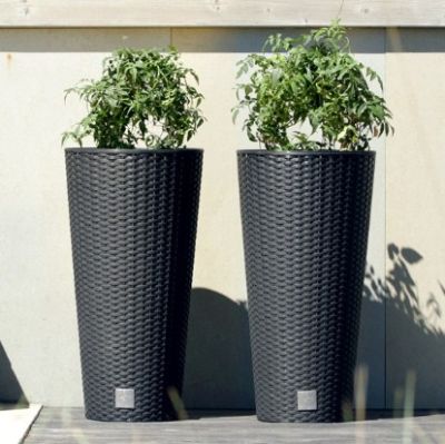 Кашпо для цветов Prosperplast Rato Tubus 27+15л, антрацит