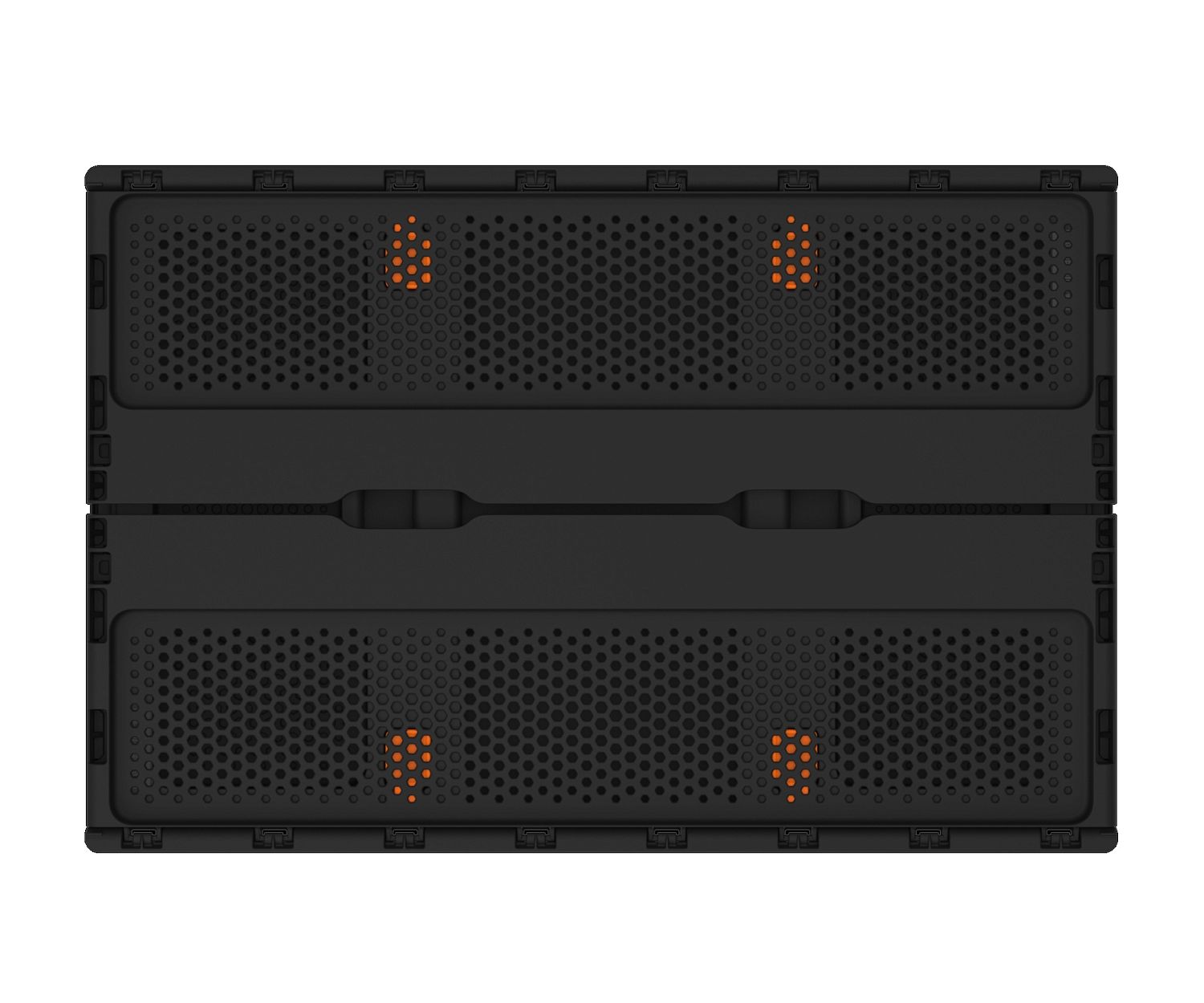 Ящик складной с перфорированными стенками и кнопками-фиксаторами АП 493, комплект 7 штук