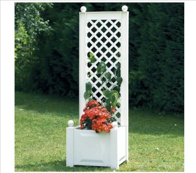 Маленький ящик для растений KHW с шпалерой 43 см, белый