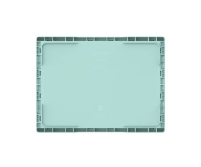 Ящик складной с перфорированными стенками и кнопками-фиксаторами (мята) АП 486, комплект 14 штук