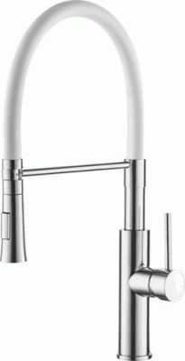 СМЕСИТЕЛЬ ДЛЯ КУХНИ LEDEME L4097-3 ГИБКИЙ ИЗЛИВ БЕЛЫЙ/ХРОМ