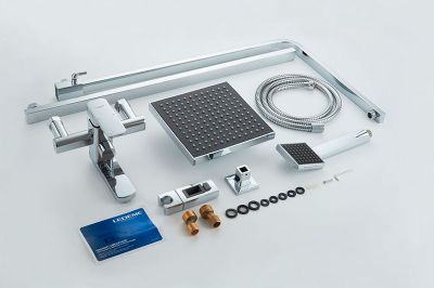 ДУШЕВАЯ СТОЙКА СО СМЕСИТЕЛЕМ LEDEME L2433, С ТРОПИЧЕСКИМ ДУШЕМ