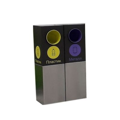 Урна для раздельного сбора мусора "Альянс" 2 секции на 66 л