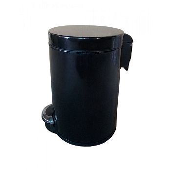 Корзина для мусора с педалью ВINELE Lux WP12LB, 12 литров эмалированная сталь, черная