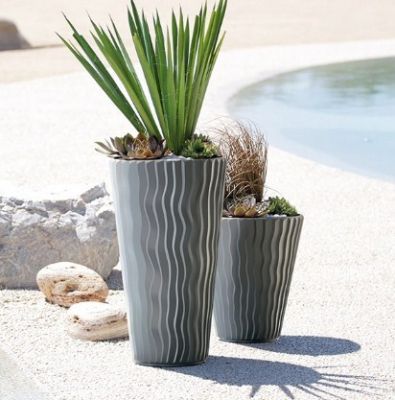 Кашпо для цветов Prosperplast Sandy 37+18л, серый