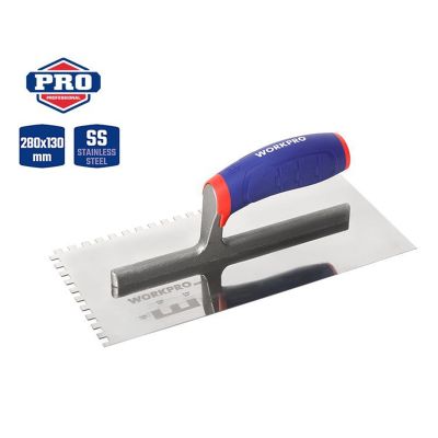 Гладилка из нержавейки 280х130х0,7мм, зубья  6х6 мм  WORKPRO