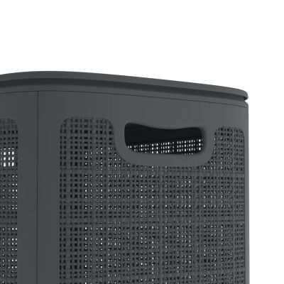 Плетёная корзина для белья сборная «Лён» 75 л (43х32.1х60 см) графит