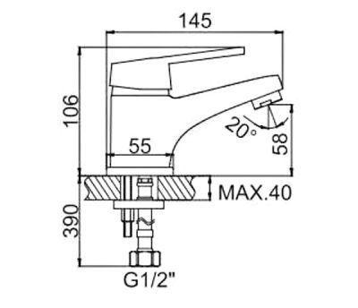 СМЕСИТЕЛЬ ДЛЯ УМЫВАЛЬНИКА LEDEME L1068-B