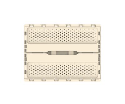 Ящик складной с перфорированными стенками и кнопками-фиксаторами (слоновая кость) АП 487, комплект 14 штук