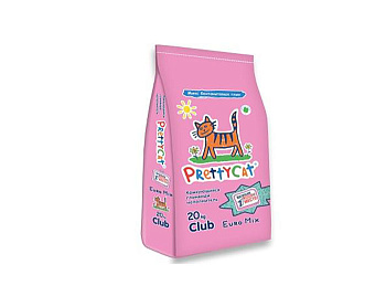 PrettyCat наполнитель комкующийся для кошачьих туалетов Euro Mix 20 кг CLUB