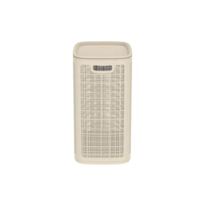 Плетёная корзина для белья сборная «Лён» 75 л (43х32.1х60 см) слоновая кость