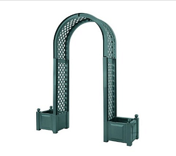 Садовая арка KHW с ящиком для растений, зеленая
