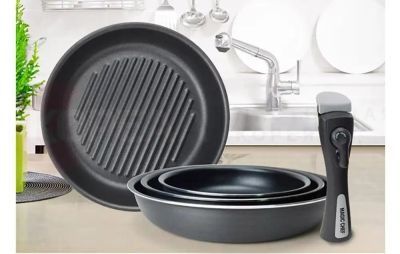 Сковорода Magic Chef гриль 28 см. с титановым покрытием без ручки