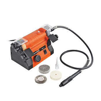 Станок точильный многофункциональный PATRIOT BG 110 с гравером на гибком валу и набором насадок, 100 Вт