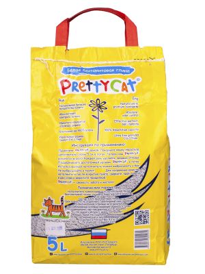 PrettyCat наполнитель комкующийся для кошачьих туалетов Супер белый 4,2 кг (5 л)