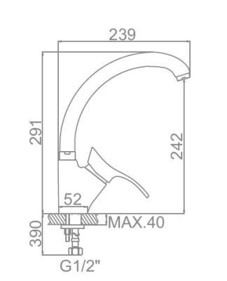 СМЕСИТЕЛЬ ДЛЯ КУХНИ LEDEME L4101-1, МАТОВЫЙ