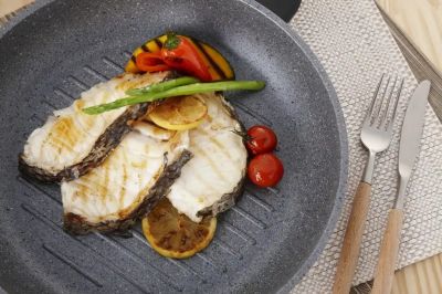 Сковорода Ecoramic 28 см ГРИЛЬ с каменным антипригарным покрытием без крышки