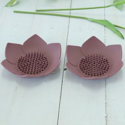 Силиконовая мыльница лотос KF Pastel