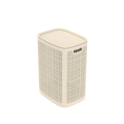 Плетёная корзина для белья сборная «Лён» 75 л (43х32.1х60 см) слоновая кость