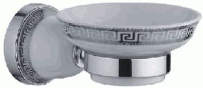 Мыльница Ledeme керамика настенная белая / серебро L3602