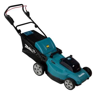 Газонокосилка аккумуляторная Makita DLM480CT2 LXT 2х18В, 860Вт, дека 48см, 62л, 4в1, XPT, (2xBL1850B, DC18SH)
