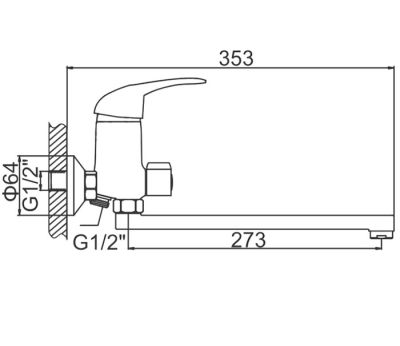 СМЕСИТЕЛЬ ДЛЯ ВАННЫ LEDEME L2202-B