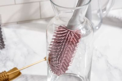 Силиконовая щетка для мытья бутылок широкая KF Pastel