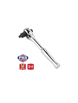 Ключ трещоточный 3 в 1 (1/4", 3/8", 1/2"; 72T) WORKPRO