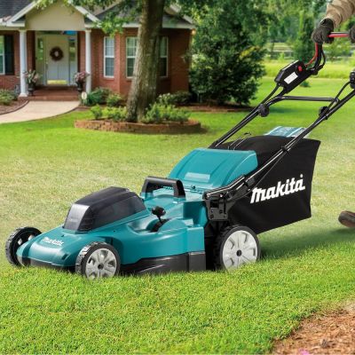 Газонокосилка аккумуляторная Makita DLM539CT2 LXT 2х18 В, 860 Вт, 53 см, 70 л, 2,5-5 км/ч,4в1,XPT, (2xBL1850B, DC18SH)