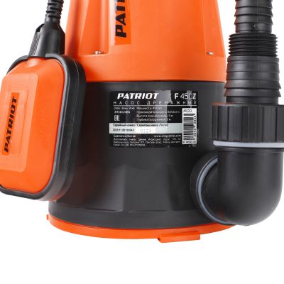 Насос дренажный PATRIOT F 450Z, для чистой воды, 450 Вт