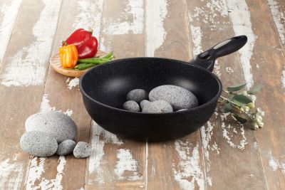 Сковорода  DreamChef 30 см вок с мраморным антипригарным покрытием без крышки