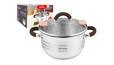 Кастрюля из нержавеющей стали c крышкой ЧУДЕСНИЦА КС-3510