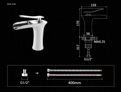 СМЕСИТЕЛЬ ДЛЯ УМЫВАЛЬНИКА LEDEME L1055-23, КАСКАДНЫЙ
