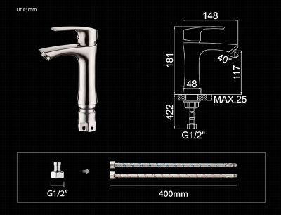СМЕСИТЕЛЬ ДЛЯ УМЫВАЛЬНИКА LEDEME L71001 НЕРЖАВЕЮЩАЯ СТАЛЬ