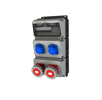 Навесной щит с розетками 220В + 380В EVOL BlockBox 0104-020-1