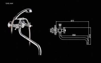 СМЕСИТЕЛЬ ДЛЯ ВАННЫ LEDEME L2611