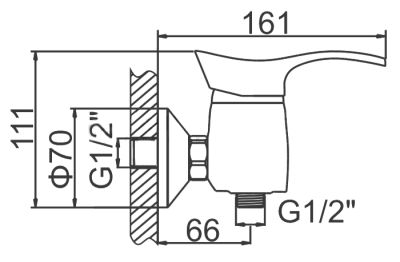 СМЕСИТЕЛЬ ДЛЯ ДУША LEDEME L2001