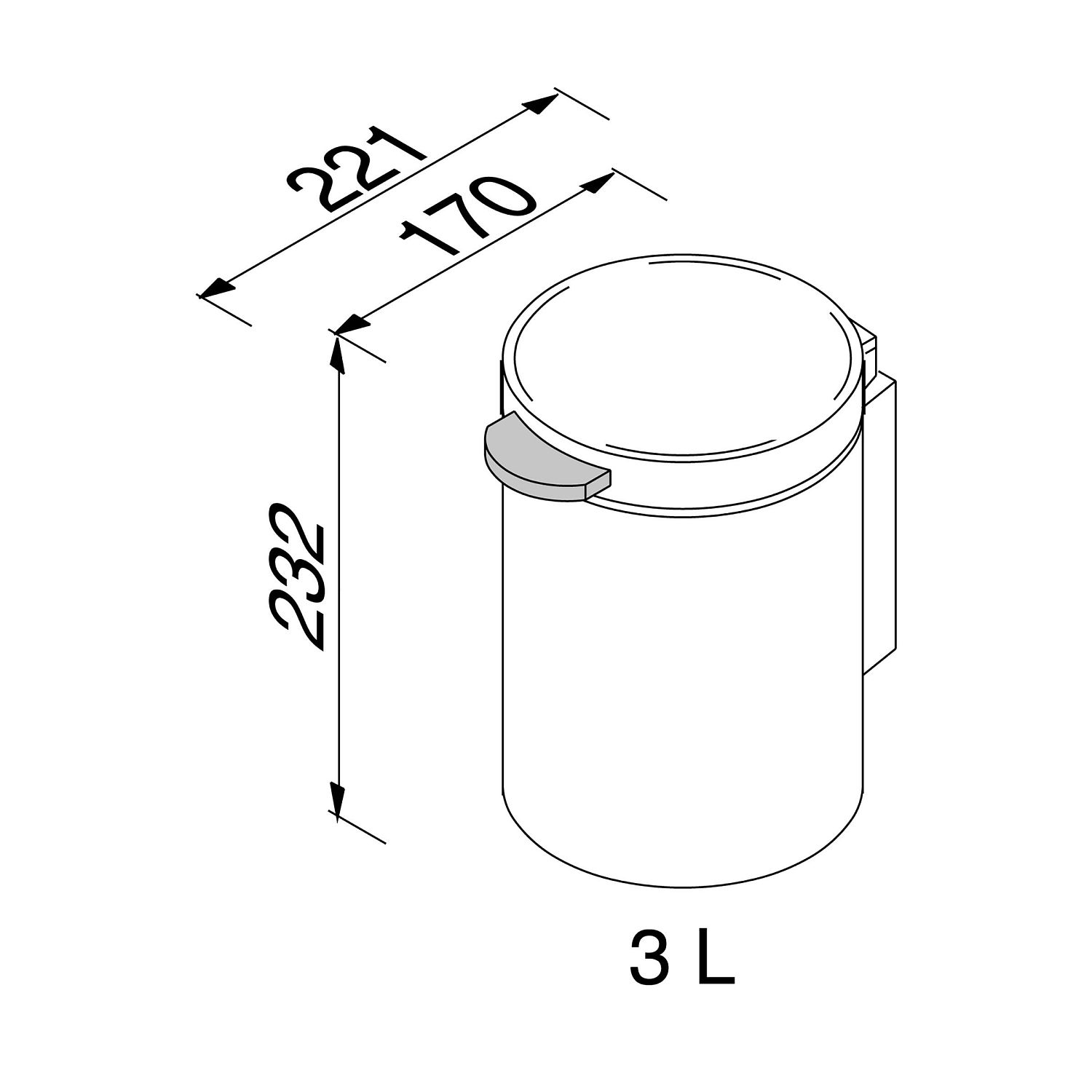 Корзина для мусора Geesa Hotel Litterbin 3л настенная