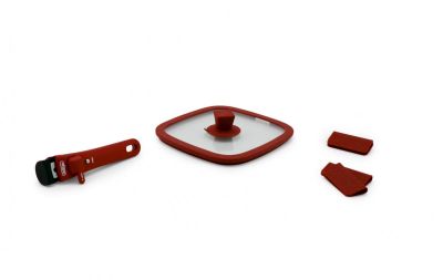 Набор посуды BoOhgle (бордовый) 5 в 1 со съемной ручкой c антипригарным керамическим покрытием