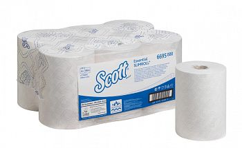 Бумажные полотенца в рулонах Kimberly-Clark Scott Essential Slimroll 6695, однослойные