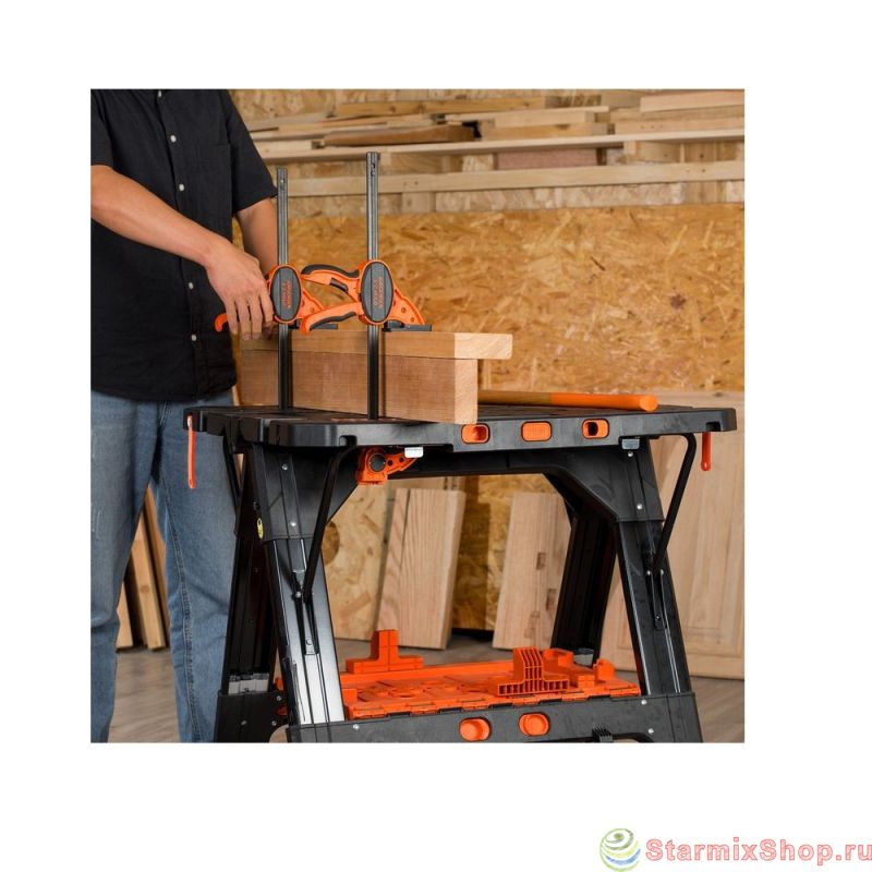 Верстак-козлы складные, 2 в 1 + струбцины 2 шт. Pony Верстак-козлы складные, 2 в 1 + струбцины 2 шт. Pony