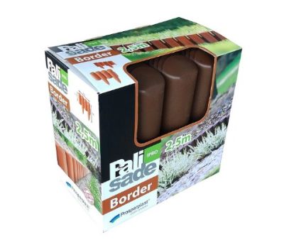 Ограждение для клумб Prosperplast Palisada 13см/2,5м,коричневый