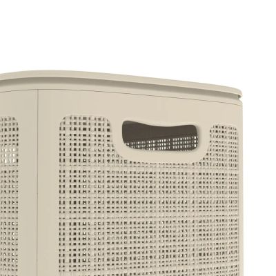 Плетёная корзина для белья сборная «Лён» 75 л (43х32.1х60 см) слоновая кость