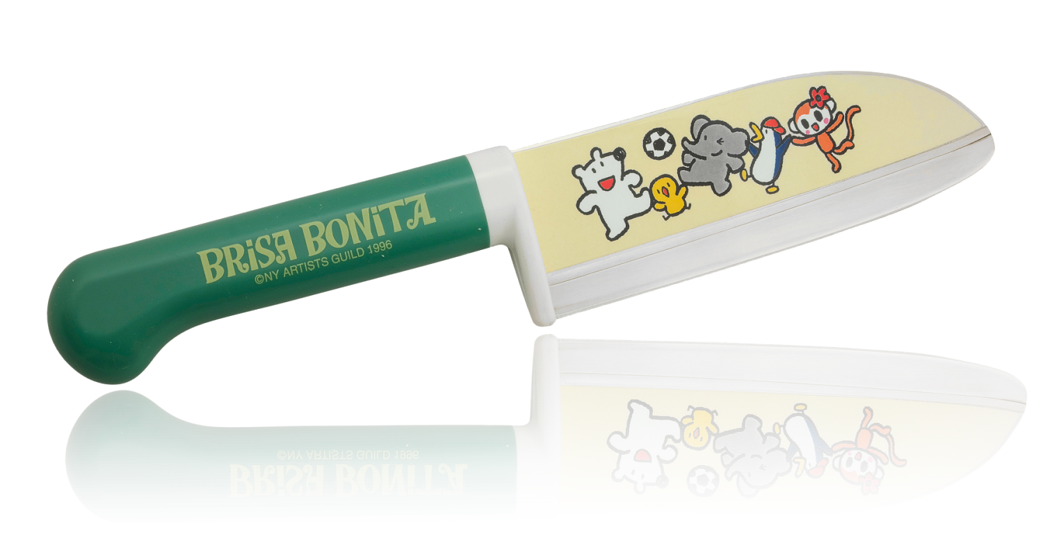 Нож детский овощной Tojiro Brisa Bonita 11,5 см зеленая рукоять