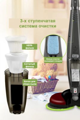 Беспроводной полотер - пылесос SWING-8000 белый