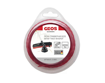 Леска триммерная GEOS витая "Twist Whisper", 2.0 мм, 15 м, в блистере