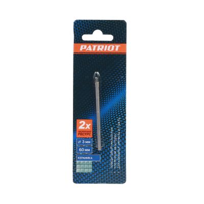 Сверло PATRIOT по керамике 3х60 мм, 1шт в блистере
